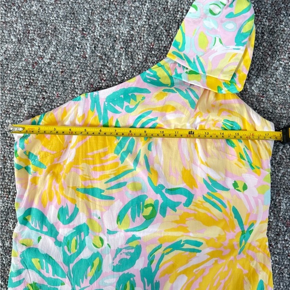 Lilly Pulitzer Chloe 1 Shoulder Pink Barbie Core Soft girl Silk Dress Corset - Picture 5 of 14